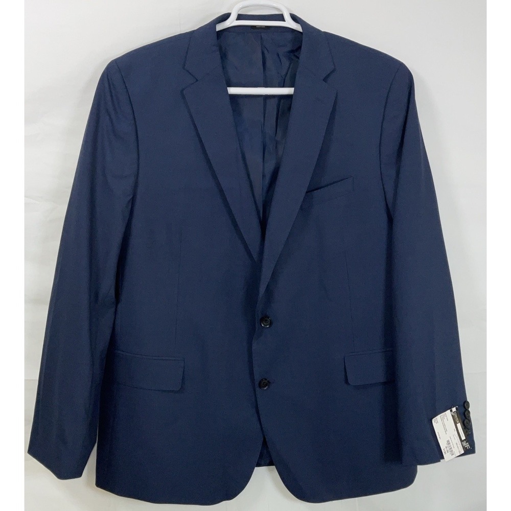 NWT Men's J. Ferrar Stretch‎ Classic Dark Blue Sport Coat Suit Jacket - 48 Long